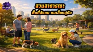 สวนสาธารณะ พื้นที่สังคม คนเลี้ยงสุนัข